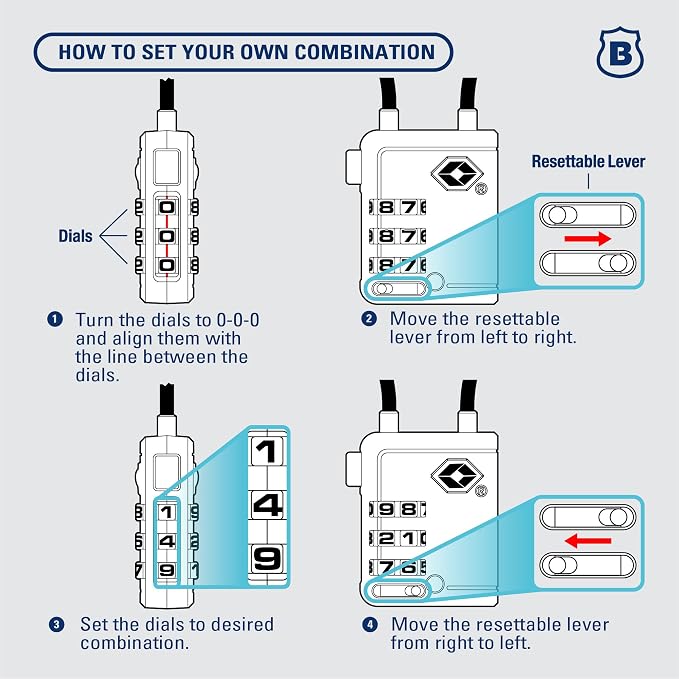 Brinks TSA Accepted Indicator Luggage Lock, 2.5 inch Long Shackle, New More - Image 6