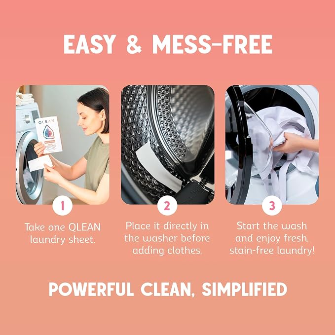 QLEAN Laundry Detergent Sheets – Travel-Friendly, HE & Standard Washer Safe - Image 5
