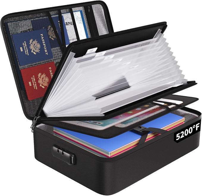 ENGPOW File Organizer Bag with 13 Pocket Accordion File Folder, Fireproof by ENGPOW