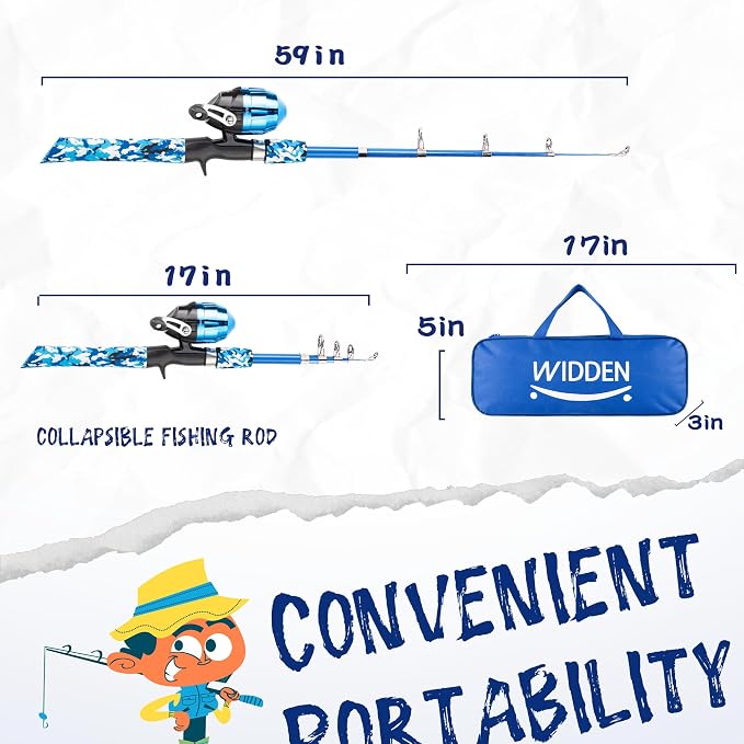 Kids Fishing Pole, Portable Telescopic Kids Fishing Poles - Image 2