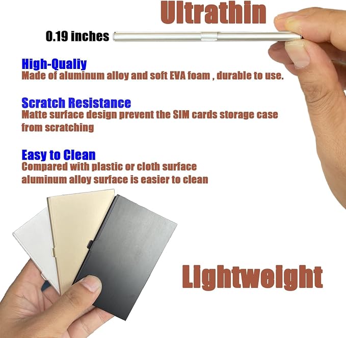 Aluminum SIM Card Case, 12 Slots Ultrathin Nano SIM Card Holder - Image 3