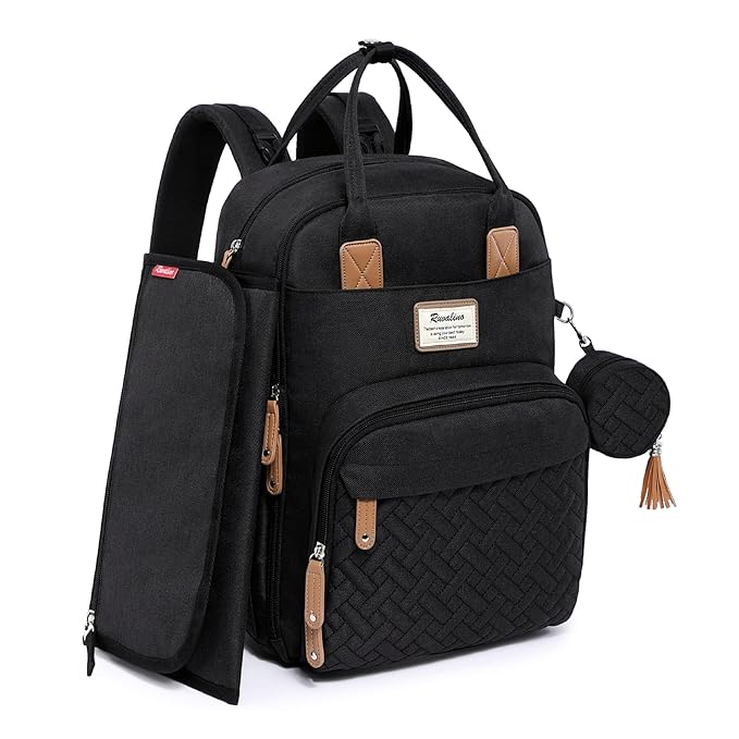 RUVALINO Diaper Bag Backpack, Large Capacity, Waterproof by RUVALINO