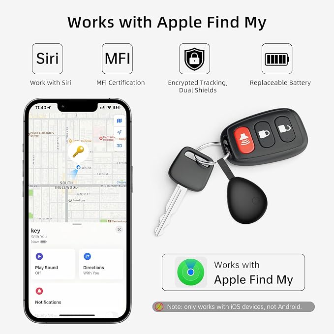 Air Tracker Tags 4 Pack, Replaceable Battery, Key Finder and Item Locator Smart - Image 2
