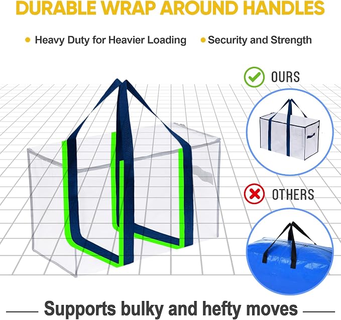 VENO 4 Pack Moving Bags, Heavy Duty, Moving Boxes Alternative, Packing Storage - Image 5