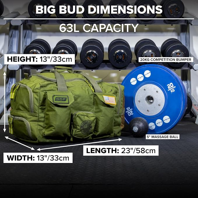 Serious Steel Fitness Heavy Duty 1000D Nylon Duffel Gym Bag - Image 5