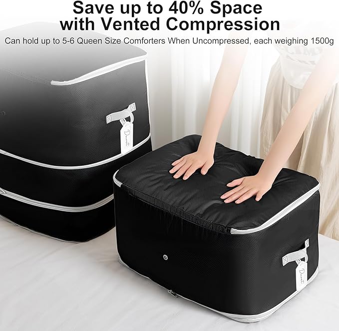 Comforter Storage Bag - 130L Large Capacity Blanket Storage Bags 3-Layer Ultra - Image 3