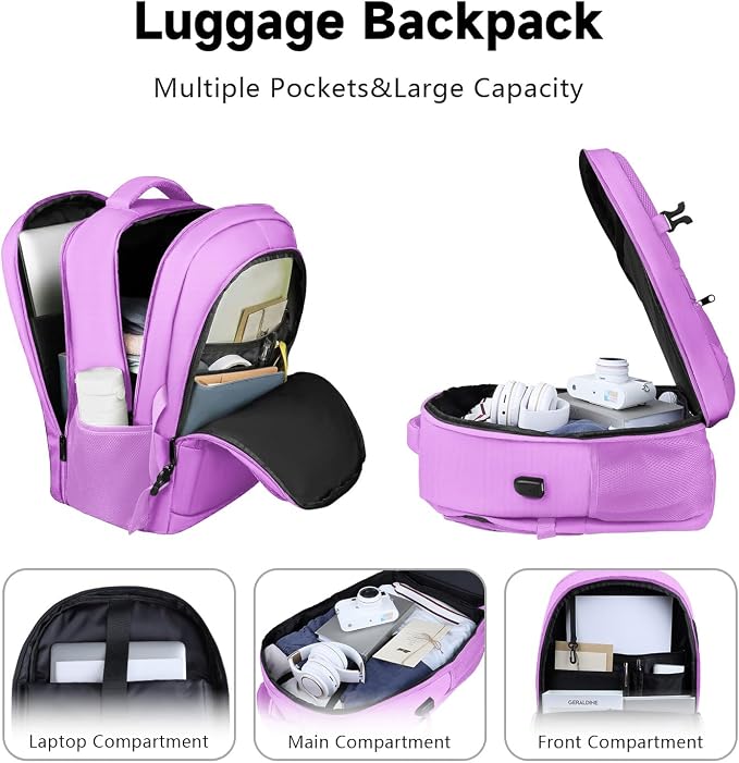 Lapsouno Laptop Backpack, Travel Laptop Backpack, 15.6 Inch Carry on Backpack - Image 2