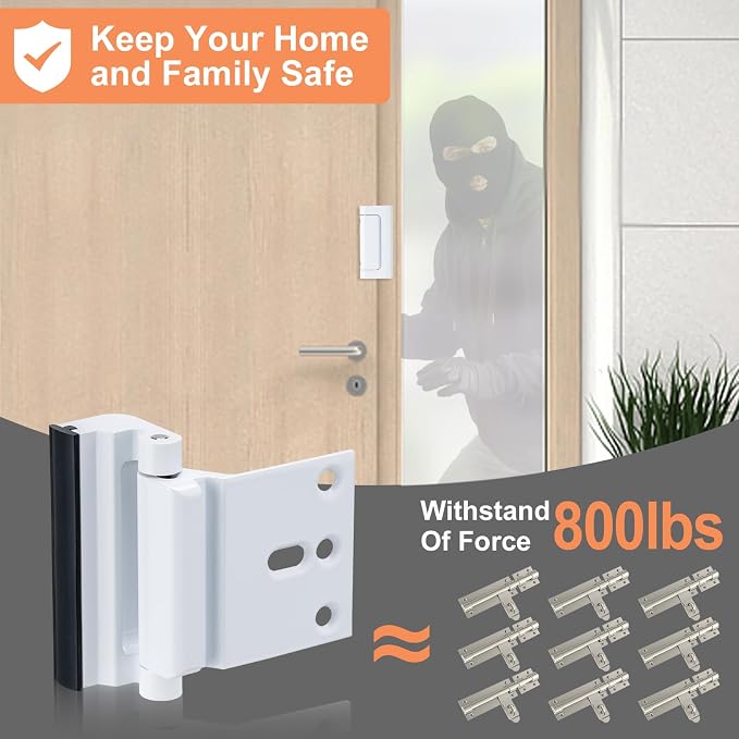 2 Pack Home Security Door Lock, Childproof Door Reinforcement Lock, - Image 2