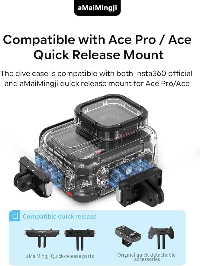 Underwater Dive Case for Insta360 Ace Pro/Ace, 60M/196FT Waterproof Case - Image 7