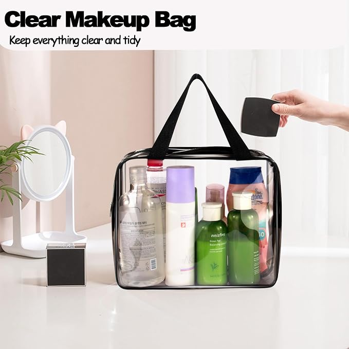 2Pcs Crystal Clear PVC Travel Toiletry Bag Kit - Image 7