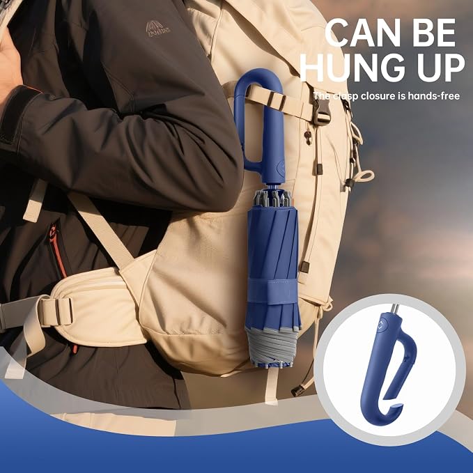 Portable Travel Umbrella, and windproof, reverse folding umbrella - Image 7