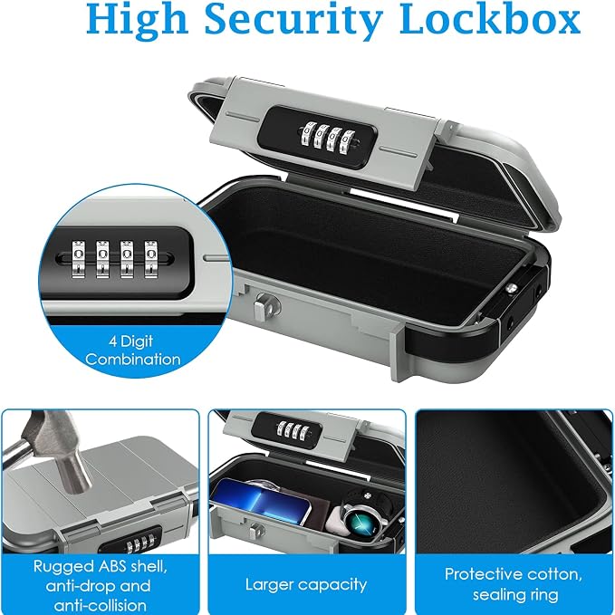 AMIR Portable Safe Box, Combination Security Case LockBox - Image 4