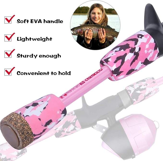 ODDSPRO Kids Fishing Pole Pink, Portable Telescopic Fishing Rod and Reel Combo - Image 3