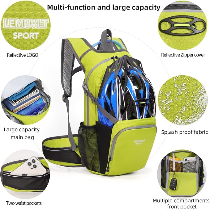 Hiking Daypack Waterproof Biking Backpack 15L Lightweight Durable Backpack - Image 5