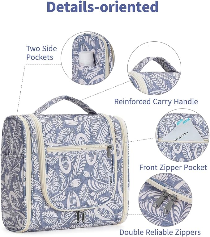Narwey Hanging Toiletry Bag for Women Travel Makeup Bag Organizer Toiletries - Image 6