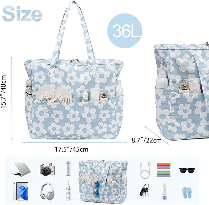 Beach Pool Bags Tote for Women Ladies Large Gym Tote Carry On Bag - Image 4