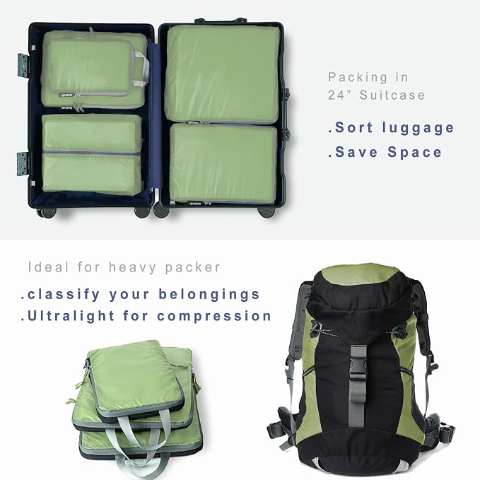 BAGAIL 6 Set Ultralight Compression Packing Cubes Packing Organizer - Image 6