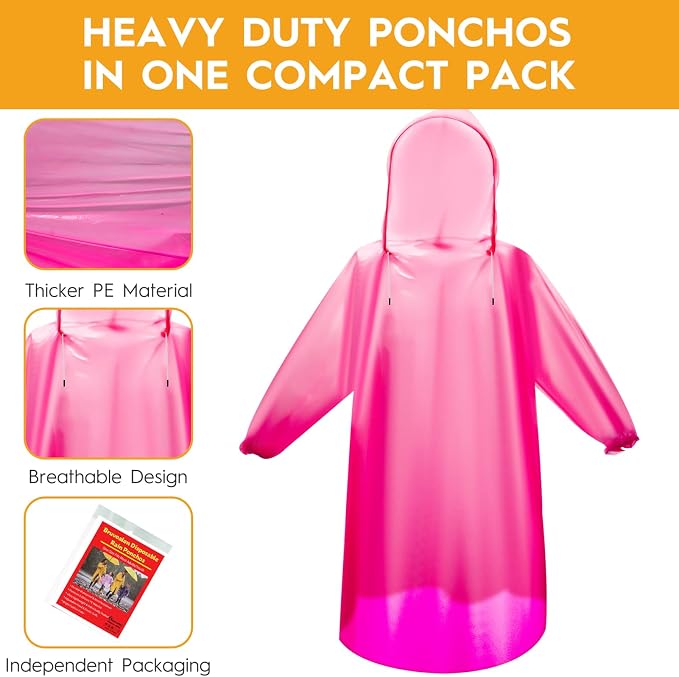 Bruvoalon 6 & 20 Pack Disposable Rain Ponchos - Image 2