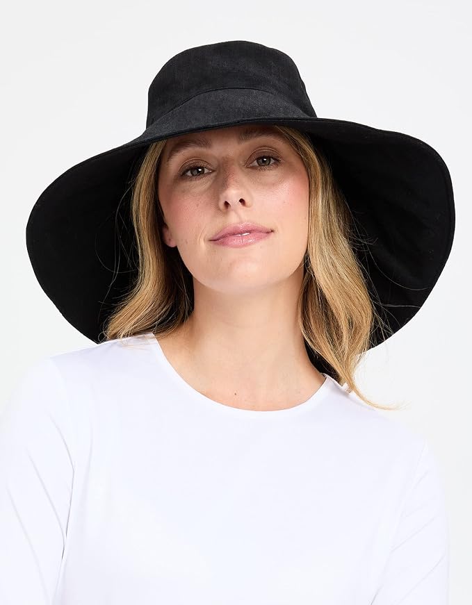 Solbari Women’s Ultra-Wide Cotton Linen Sun Hat UPF 50+, Adjustable - Image 7