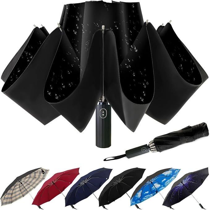 LLanxiry Compact Travel Umbrella, Mini Windproof Umbrellas by LLanxiry