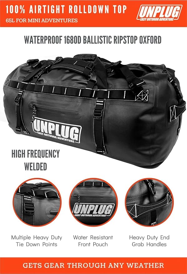 Duffel Bag, Storm Grey, Waterproof, 1680D Heavy Duty, Tactical Duffle Bag - Image 2
