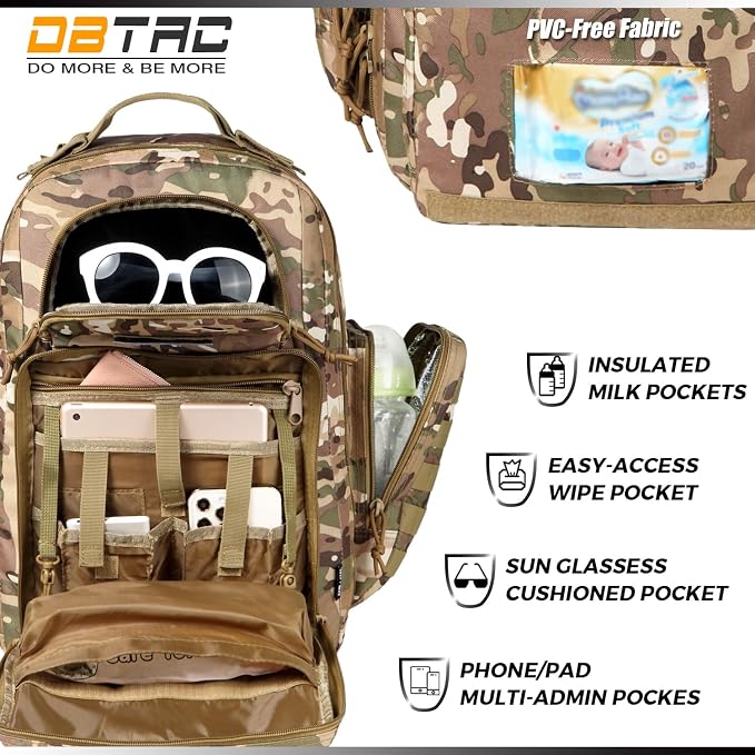 Diaper Bag Backpack for Dad, DBTAC Large Baby Nappy Bag for Men w/Changing Mat - Image 2