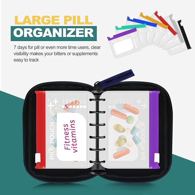 A7-L Timueetech Water-Proof Pill Pouch Set, BPA Free, A7-L Pill Loose-Leaf - Image 4