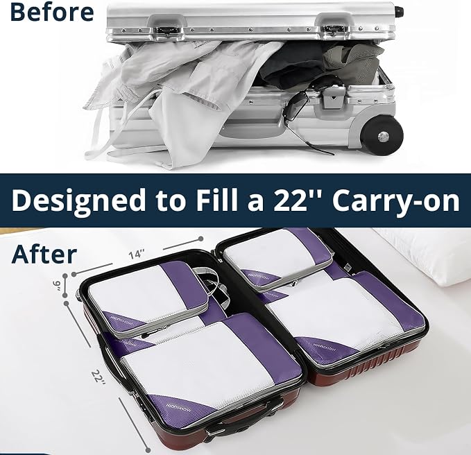 Compression Packing Cubes 6 Set, Compressible Space-Saving Packing Cubes - Image 6