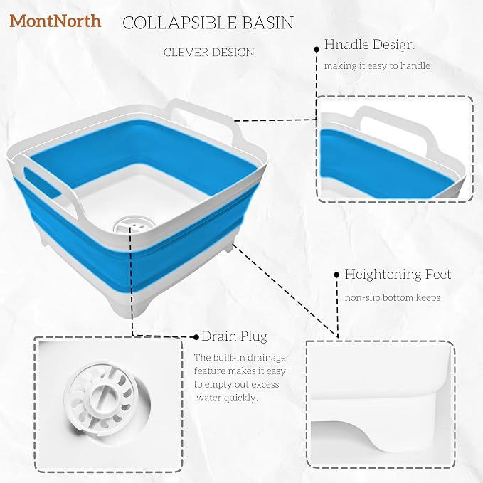 Collapsible Wash Basin 9L, Foldable Dish Tub - Image 4