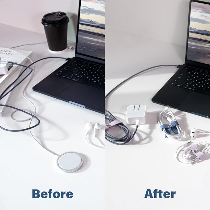 SenseAGE 5 Pack Cord Organizer, Bow Cord Keeper, Cable Organizer USB Holder - Image 4