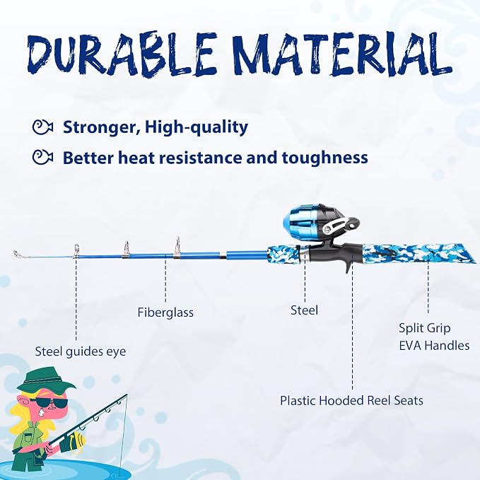 Kids Fishing Pole, Portable Telescopic Kids Fishing Poles - Image 5