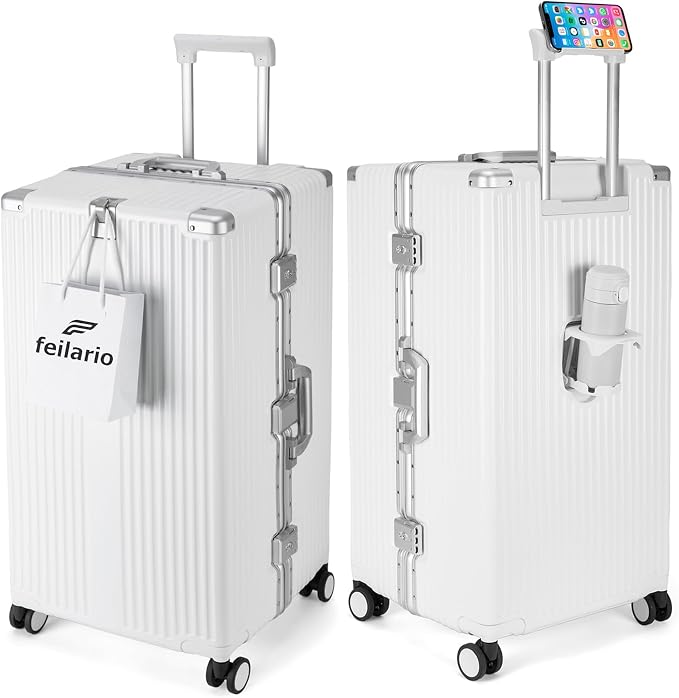 feilario 30in Super Large Captain Aluminum Frame Hardside Spinner Wheels Luggage by feilario