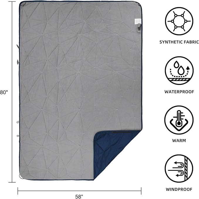 Outdoor Waterproof Blanket, Foldable Fleece Stadium Blanket - Image 3