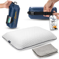 Travel & Camping Comfortable Memory Foam Pillow – Easy to Carry Portable Bag – by Alkamto