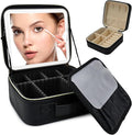 Makeup Bag with Led Mirror, Travel Makeup Organizer with 3 Color Setting & by SUILU