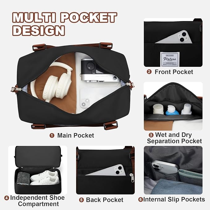 Travel Duffel Bag, Sports Tote Gym Bag, Shoulder Weekender Overnight Bag - Image 5