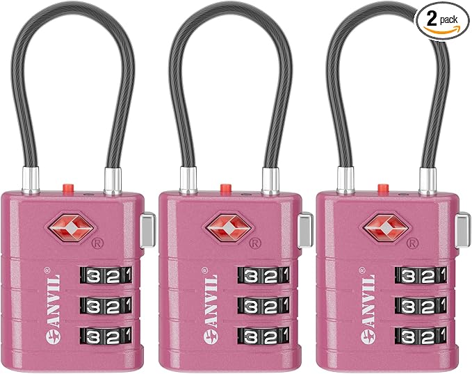 ANVIL TSA Approved Luggage Locks – High Security TSA008 Combination Travel Locks by ANVIL