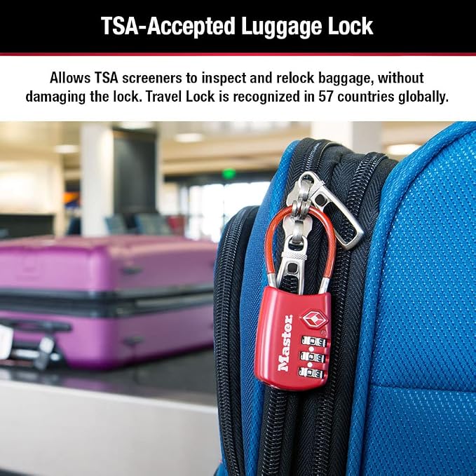 Master Lock Blue Set Your Own Combination TSA Approved Luggage Lock, Travel - Image 4