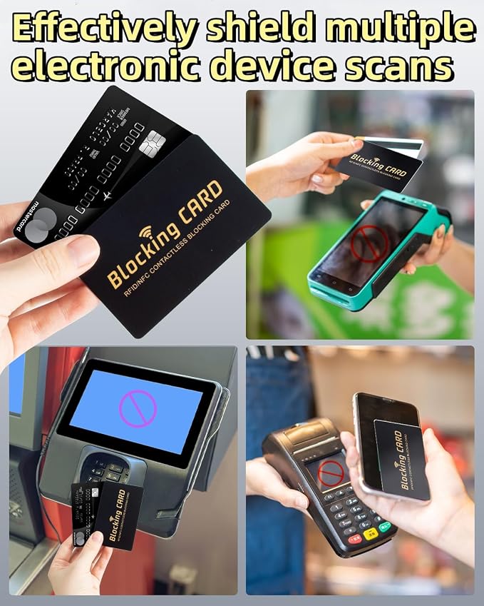 Aigee RFID Blocking Cards 6 Pack, Contactless NFC Debit Credit Card Passport - Image 6