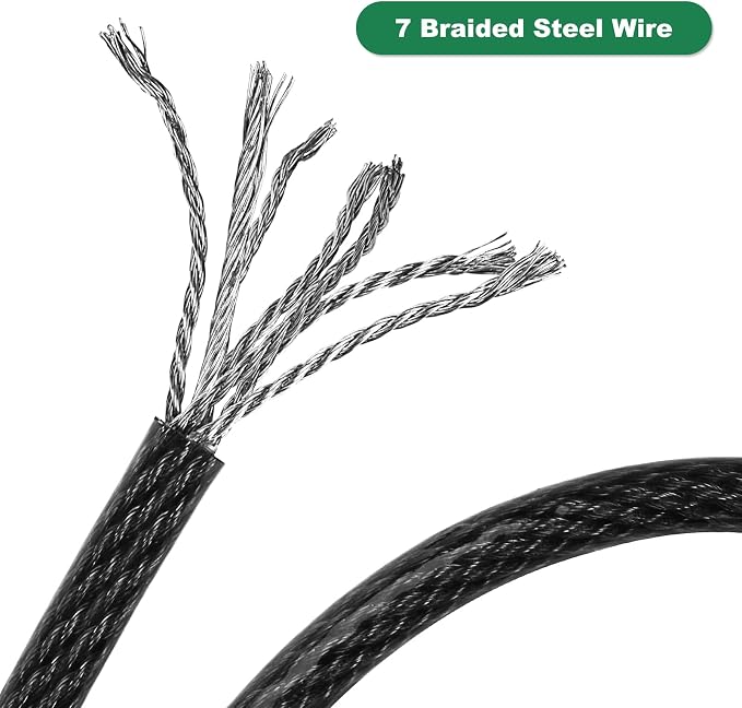 10 ft x 1/2" Heavy Duty Cut-Proof Security Cable | Flexible Vinyl-Coated - Image 4