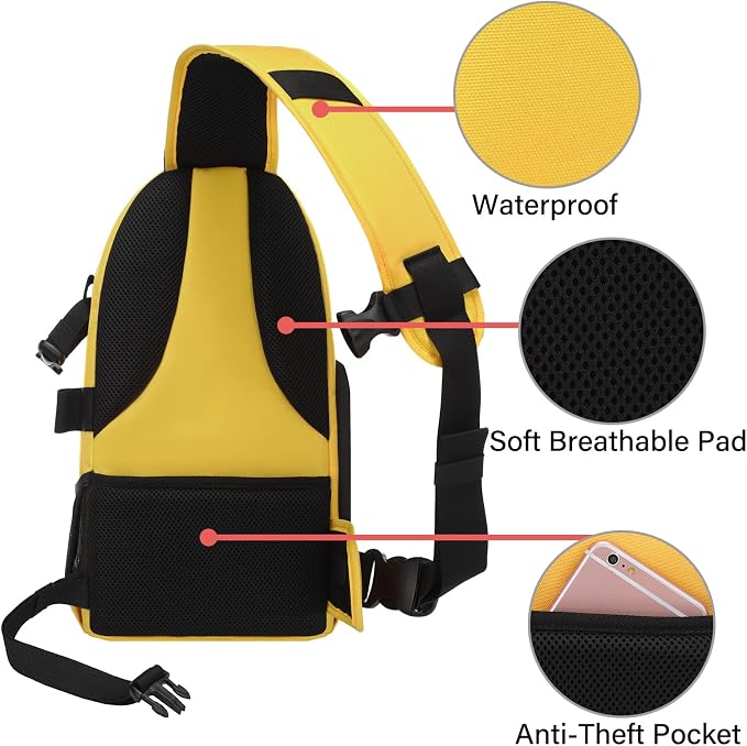 MOSISO Camera Sling Bag, DSLR/SLR/Mirrorless Camera Backpack Case Shockproof - Image 4