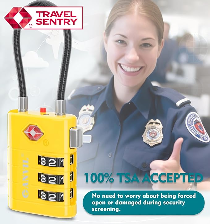 ANVIL TSA Approved Luggage Locks – High Security TSA008 Combination Travel Locks - Image 8