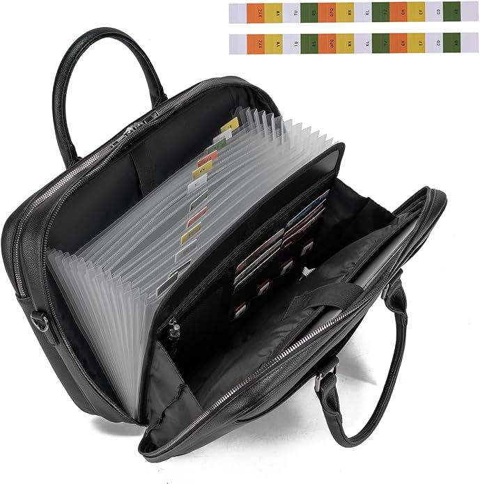 Accordian File Organizer with Handle, 15.6 in Laptop Bag Portable Document - Image 5