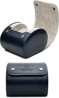 Blue/Ivory - 1 Watch Travel Case by MirageLuxuryTravel