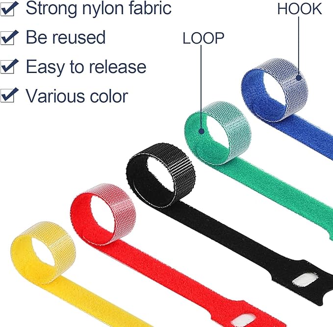 150PCS 8 Inch Cable Ties Reusable Multi-Purpose Wire Ties Cord Organizer - Image 3
