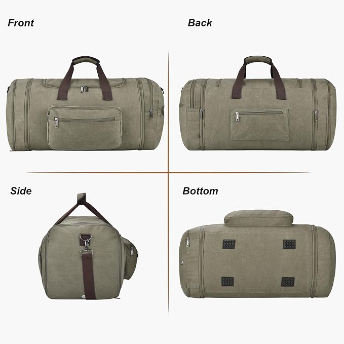 Felipe Varela 60L Duffle Bag for Men, Large Expandable Canvas Duffel Bag for - Image 3
