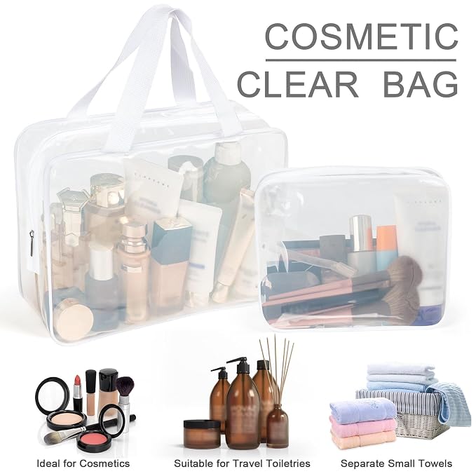 APREUTY Clear Makeup Bags, TSA Approved 6 Pcs Cosmetic Makeup Bags Set Clear PVC - Image 4