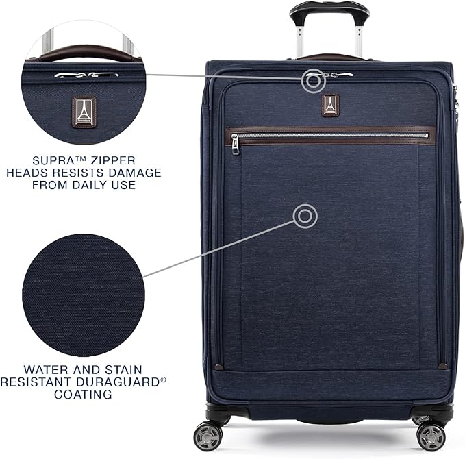Travelpro Platinum Elite Softside Expandable Checked Luggage, 8 Wheel Spinner - Image 4
