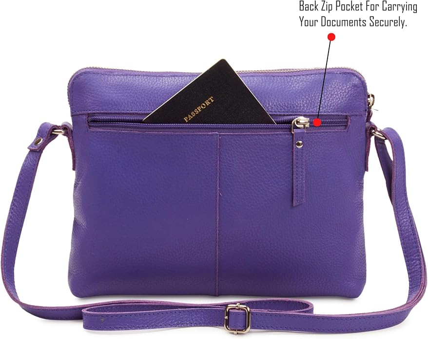Wise Owl Accessories Small Soft Pebbled Real Leather Crossbody Handbags Purses - Image 4