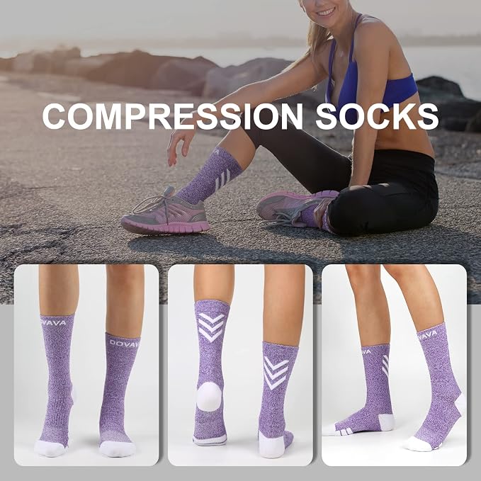 DOVAVA Dri-tech Compression Crew Socks, Comfort Boost Circulation - Image 2